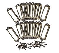 sourcing map Metal Etiqueta Soportes, Archivo Nombre Tarjeta Etiqueta Soporte Marco para Oficina Tono Bronce 60x17mm
