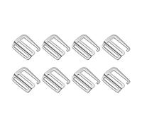 sourcing map Metal G Ganchos Correas Hebillas, 8uds 1,5" 38mm G-Gancho Ondulada Hebilla Ajustador Desliza Hebilla para Mochila Correa Cinta, Plateado Tono