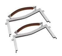 sourcing map Metal Monedero Marcos 2uds Beso Cerradura Cierre Marco Relieve Embrague Marco con Goma Mango para Monedero Mano Bolso Fabricación Bricolaje Artesanía, Plata