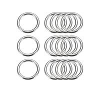 sourcing map Metal O Anillos, 15uds 20mm(0,79") ID 3mm Grosor Multiuso Sin-Soldar O-Anillo Hebilla para Artesanía Cinturón Monedero Bolso Fabricación Herraje, Plateado Tono