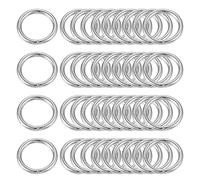 sourcing map Metal O Anillos, 40uds 10mm(0,39") ID 1,6mm Grosor Multiuso Sin-Soldar O-Anillo Hebilla para Artesanía Cinturón Monedero Bolsa Bolso Fabricación Herraje, Plateado Tono