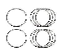 sourcing map Metal O Anillos, 8uds 40mm (1,57") ID 3mm Grosor Multiuso Sin-Soldar O-Anillo Hebilla para Artesanía Cinturón Monedero Bolso Fabricación Herraje, Plateado Tono