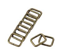 sourcing map Metal Rectángulo Anillo Hebillas 25x20mm para Bolsos Cinturones Bricolaje Bronce Tono 30uds