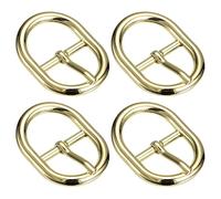 sourcing map Metal Rodillo Hebilla, 4uds 1 Pulgadas Único Diente Cinturón Hebilla Ovalado Central Barra Hebillas para Cuero Artesanía Accesorios, Oro