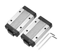 sourcing map MGN15H - Bloque deslizante de rodamiento lineal con mini guía y llave para guía de riel deslizante de movimiento lineal de 15 mm, impresora 3D, máquina CNC, 2 unidades