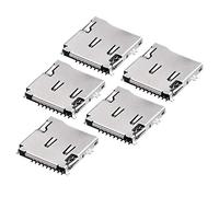 sourcing map Micro SD (TF) Porta Tarjeta enchufesmt Surface Mounted Devices de Empujar Tipo 9 Pin 5pcs