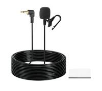 sourcing map Micrófono estéreo de coche, codo de 3,5 mm, micrófono de radio de coche de 2 polos, micrófono externo de repuesto con enchufe de cable de 10 pies para unidad principal del vehículo
