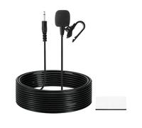 sourcing map Micrófono estéreo para coche, 3.5 mm, recto, 2 polos, micrófono externo de repuesto con cable de 10 pies para unidad principal del vehículo, receptor de radio estéreo GPS DVD