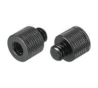 sourcing map Micrófono Soporte Adaptador M8 Hembra a 3/8 Macho Cámara Tornillo Rosca Adaptador para Micrófono Trípode Soporte Negro Paquete de 2