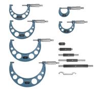 sourcing map Micrómetro exterior 0-1" 1"-2" 2"-3" 3"-4" 4"-6" Herramienta de medición 0" Graduación 6 en 1 Set con estuche de madera