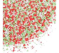 sourcing map Migas de confeti sintético de arcilla polimérica, 50 g, para manualidades, manualidades, resina, decoración de teléfono (blanco, verde, rojo)