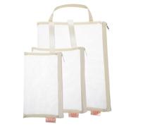 sourcing map Mini bolsa de malla con cremallera, bolsa de malla de nailon con cremallera de varios tamaños, bolsa de almacenamiento de malla para organizador de viaje, Khaki