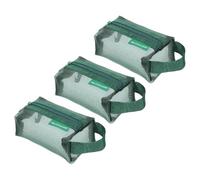 sourcing map Mini bolsa de malla con cremallera de nailon, pequeña bolsa de malla con cremallera, bolsa de almacenamiento de malla para auriculares, tarjeta de crédito, verde oscuro