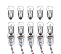 sourcing map Mini Bombillas Pequeñas E10 de 1,5 V/0,3 A, 1 juego de bombillas de rosca en miniatura para iluminación de experimentos científicos, accesorios de bricolaje, luz amarilla cálida
