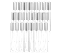 sourcing map Mini botellas de perfume de vidrio de 15 ml, 25 botellas de niebla fina recargables con boquilla aluminizada para perfume, líquido de viaje, aceite esencial (transparente/plateado)