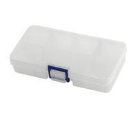sourcing map Mini Caja de almacenamiento de componentes piezas de hardware de 8 ranuras ajustable blanco claro
