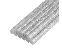 sourcing map Mini Caliente Pegamento Palos para Pegamento 0.27-pulgadas x 4-pulgadas Silver Grey Brillantina 10uds