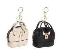 sourcing map Mini llavero de bolso de mano, bonito llavero de piel sintética, mochila con dije pequeño con cremallera para mujer, organizador de cables de llaves de datos y tarjetas de maquillaje