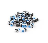 sourcing map Mini momentáneos DPDT interruptor de botón 6 pin cuadrado 7mmx7mm 55 piezas