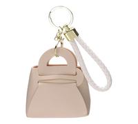 sourcing map Mini monedero de piel sintética de 3.5 x 3.2 pulgadas, monedero pequeño, bolsa de maquillaje, para auriculares, llaves, monedas, lazos para el pelo, uso diario, color blanco cremoso