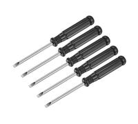 sourcing map Mini Ranurado Destornillador, 3,0mm Plana Cabeza con Negro Mango para Pequeños Electrodomésticos, 5uds