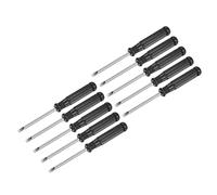 sourcing map Mini Ranurado Destornillador, 3,0mm Plana Cabeza con Negro Mango para Pequeños Electrodomésticos, 10uds