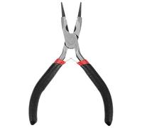 sourcing map Mini Redonda Punta Pinzas 4,5 Pulgadas Cónica Mandíbula Precisión Fina Pinza con Negro Plástico Mango para Bricolaje Artesanías Joyería Fabricación