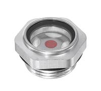 sourcing map Mirilla de Indicador de Nivel de Aceite para Compresor de Aire, Rosca Macho G1 Altura 23mm, Ventana de Visión de Indicador de Líquido de Aluminio