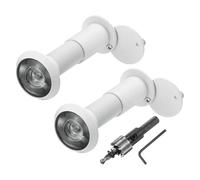 sourcing map Mirilla para puerta, 2 mirillas con 1 broca de 16 mm, para puerta delantera de 1-2/5 pulgadas a 2-2/5 pulgadas, gran angular de 200 grados, cubiertas de privacidad inversas, color blanco