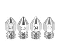 sourcing map MK8 Boquillas extrusoras de impresora 3D, boquilla de acero inoxidable de 0,2/0,4/0,8/1 mm, fácil de reemplazar, boquilla de alta velocidad de impresión suave para impresoras 3D de