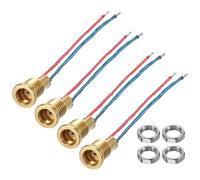 sourcing map MMCX - Conector de cable hembra, rosca de 3,8 mm MMCX para auriculares, adaptador de audio DIY con tuerca de cable, 7,3 mm de alto, enchufe chapado en oro con cable de 3 cm para audio de