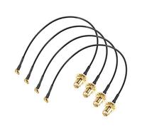 sourcing map MMCX Macho Acodado a RP-SMA Hembra Pasamuros RF Adaptador Conector 8 Pulgada RF1.37 Cable Extensión Flexible 4uds