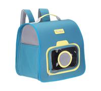 sourcing map Mochila transportadora para gatos, gran espacio y plegable, transpirable para mascotas, mochila de viaje para gatos o perros pequeños, diseñada para senderismo, camping, viajes (azul