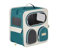 sourcing map Mochila transportadora para mascotas, portátil y ventilada, bolsa de viaje de nailon para perros, gatos y animales pequeños, 14.9 pulgadas, (azul mar, 1 unidad), diseñada para senderismo