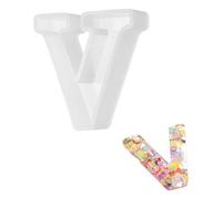 sourcing map Moldes de resina de 2.5 pulgadas, letras del alfabeto mayúscula en V 3D, moldes de silicona para hacer velas, manualidades, letreros de palabras, arte, fiesta, decoración del hogar