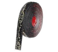 sourcing map Moldura de pared flexible de 1.4 pulgadas, 16.4 pies, autoadhesiva, para despegar y pegar, tira de calafateo flexible para techo, armario, espejo, decoración del hogar, negro y dorado