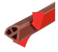sourcing map Moldura flexible de 118 pulgadas, borde de moldeado flexible, doble cara de silicona para despegar y pegar, barrera de agua de ducha autoadhesiva para suelo, esquina, bañera, marrón