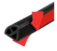 sourcing map Moldura flexible de 98 pulgadas, borde de moldeado flexible, doble cara de silicona para despegar y pegar, barrera de agua de ducha autoadhesiva para suelo, esquina, bañera, color negro