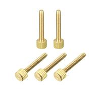 sourcing map Moleteados Pulgar Tornillos, M4x25mm Planos Latón Pernos Agarre Perillas 8mm Cabeza Diámetro Sujetadores para PC, Electrónico, Mecánico 5Uds.