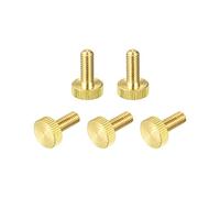 sourcing map Moleteados Pulgar Tornillos, M6x16mm Planos Latón Pernos Agarre Perillas Sujetadores para PC, Electrónica, Mecánica 5uds