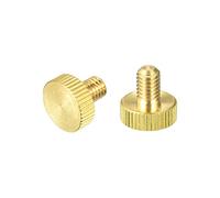 sourcing map Moleteados Pulgar Tornillos, M6x8mm Planos Latón Pernos Agarre Perillas Sujetadores para PC, Electrónico, Mecánico 2uds