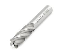 sourcing map Molino de extremo de cortador de acero de alta velocidad de cuatro flautas helicoidales de 13 mm x 12 mm