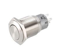 sourcing map Momentáneo Metal Pulsar Botón Interruptor 16mm Montaje 2NC 2NO 2COM AC 250V 3A