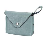 sourcing map Monedero de cuero, monedero pequeño, bolsa de bolsillo portátil, monedero con cierre a presión con asa para mujeres y hombres, tarjeta de crédito, billetes plegados, bálsamo labial, azul