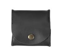 sourcing map Monedero de cuero rústico, pequeño bolso unisex de bolsillo pequeño con cierre a presión, Black, Bolsa para monedas