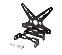 sourcing map Motocicleta Negro Tipo Golondrina Cola Ajustable Placa Matrícula Soporte del Marco Soporte