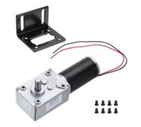 sourcing map Motor de engranaje sin fin de turbina de alto par de 12 V CC con eje de 8 mm, motor de engranaje de 50 RPM con cable para chimenea eléctrica