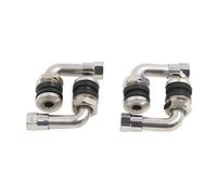 sourcing map Motos 90 Grados Tallo Válvula de Neumático Sin Cámara Plateada 7,5mm