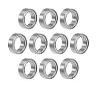 sourcing map MR128ZZ Rodamiento de bolas de ranura profunda 8x12x3.5mm Rodamientos de doble escudo de cromo 10pcs
