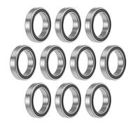 sourcing map MR1319-2RS Profunda Ranura Bola Rodamientos 13mm x 19mm x 4mm Doble Sellado Cromado Acero P0(ABEC1) 10uds